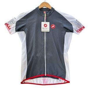 NWT Castelli Entrata Short Sleeve Cycling Jersey Men L Full Zip Mesh Performance